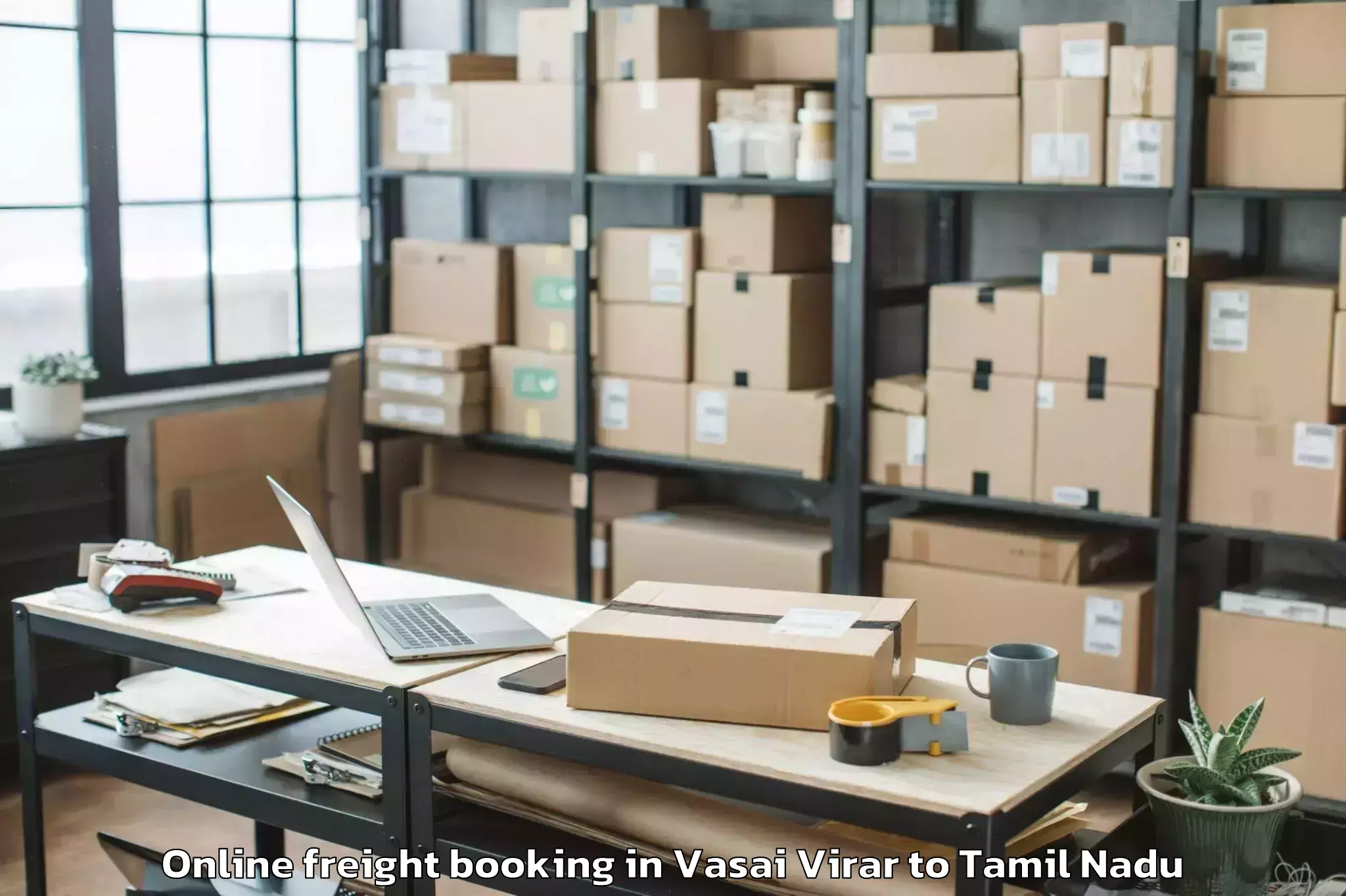 Top Vasai Virar to Uttiramerur Online Freight Booking Available